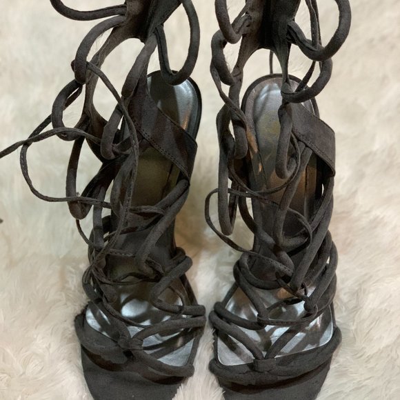 Gray Strappy Sandals - Picture 2 of 3